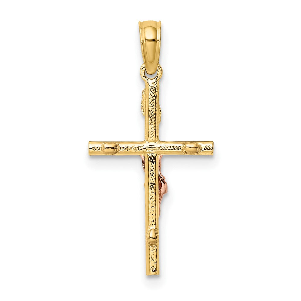 10K Two-Tone Two-Tone Cross Crucifix Charm