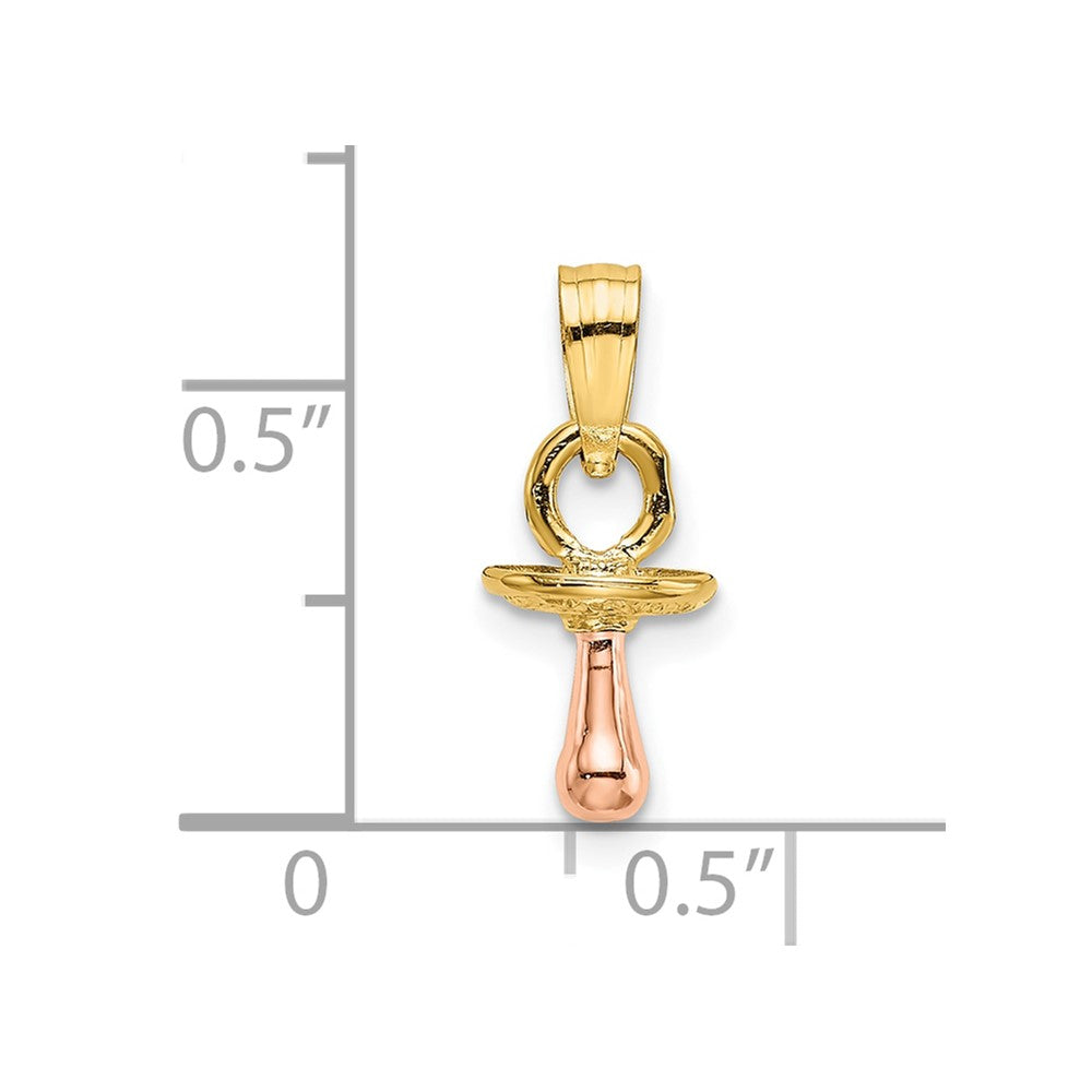 10K Two-Tone Two-Tone 3-D Pacifier Charm