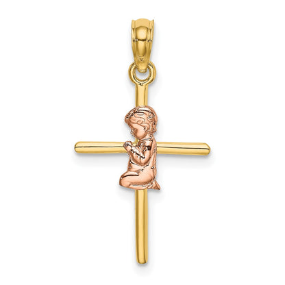 10K Two-Tone 10K Two-Tone 2-D Boy On Cross Charm