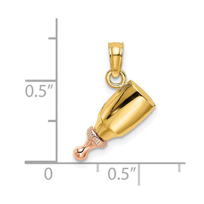 10K Two-Tone Two-Tone Baby Bottle Charm