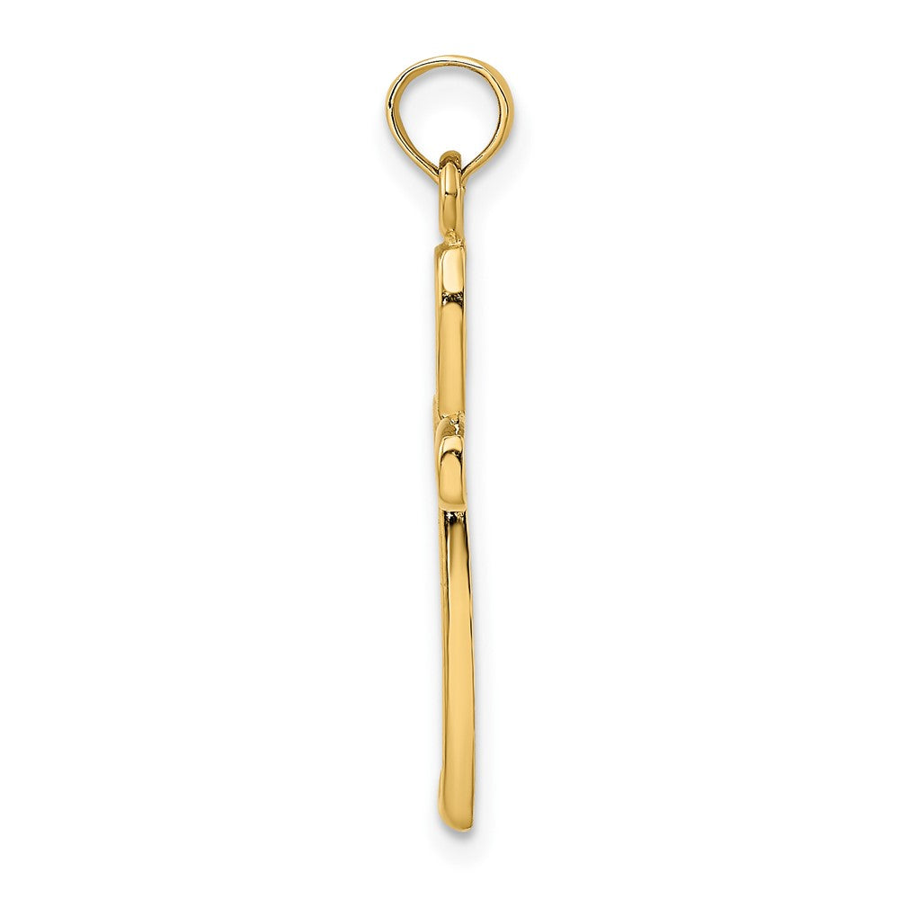 10K Yellow W/Rhodium 10K W/ Rhodium Filigree Cross Charm