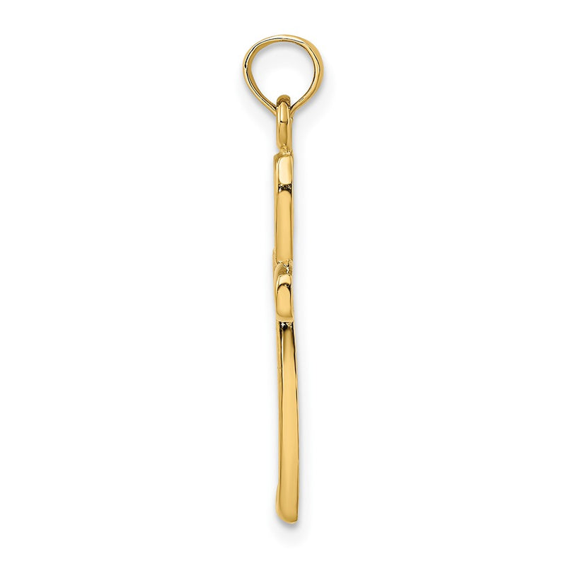 10K Yellow W/Rhodium 10K W/ Rhodium Filigree Cross Charm