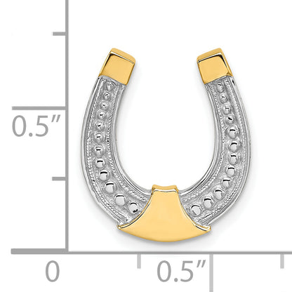 10K Yellow W/Rhodium W/ Rhodium Horseshoe Charm