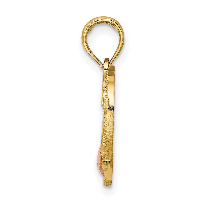 10K Two-Tone Two-Tone Heart W/ #1 Mother Charm