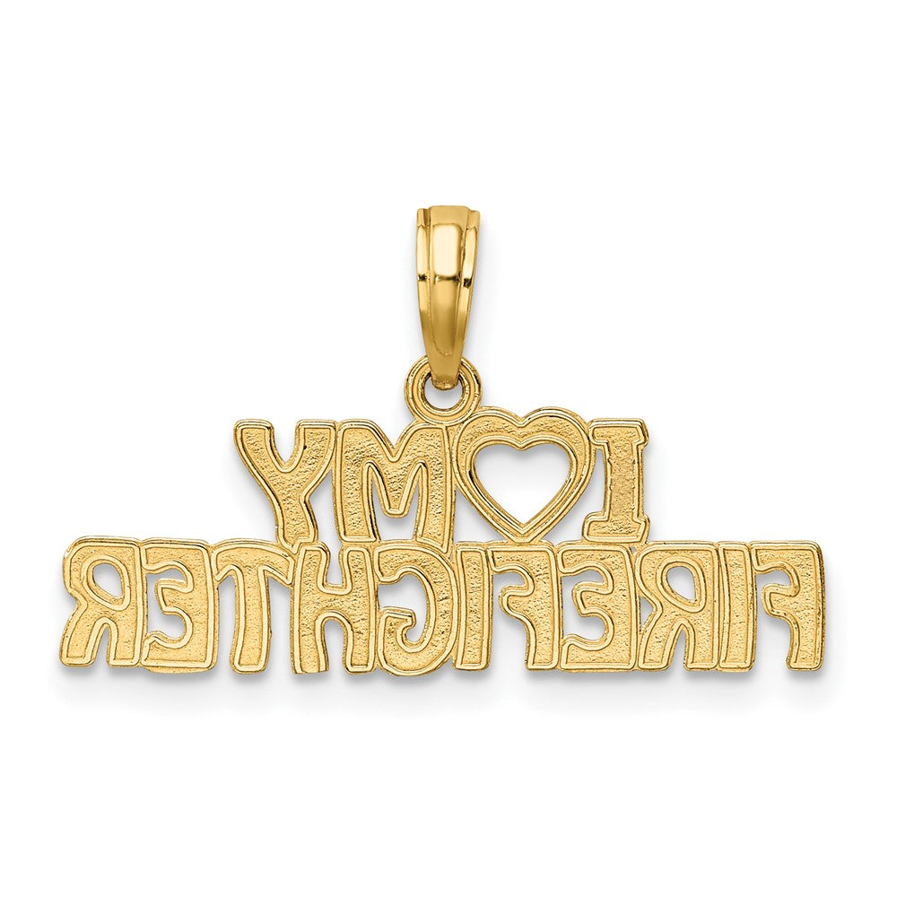 10K Yellow Gold I Love My Firefighter Charm