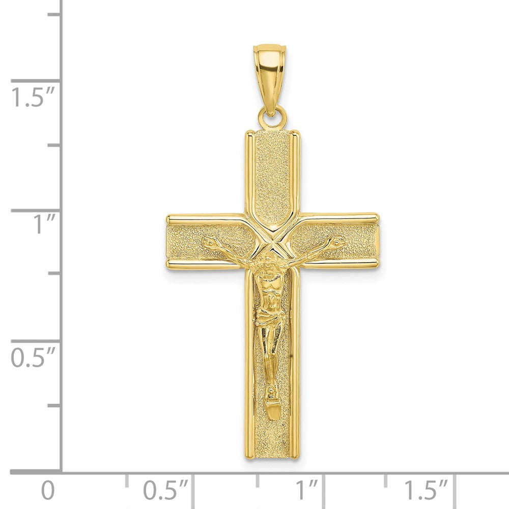 10K Yellow Gold 10K W/ Satin Finish Crucifix Charm