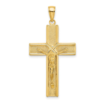 10K Yellow Gold 10K W/ Satin Finish Crucifix Charm