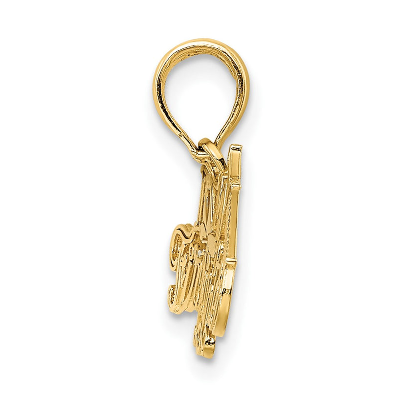10K Yellow Gold I Love My Firefighter Charm