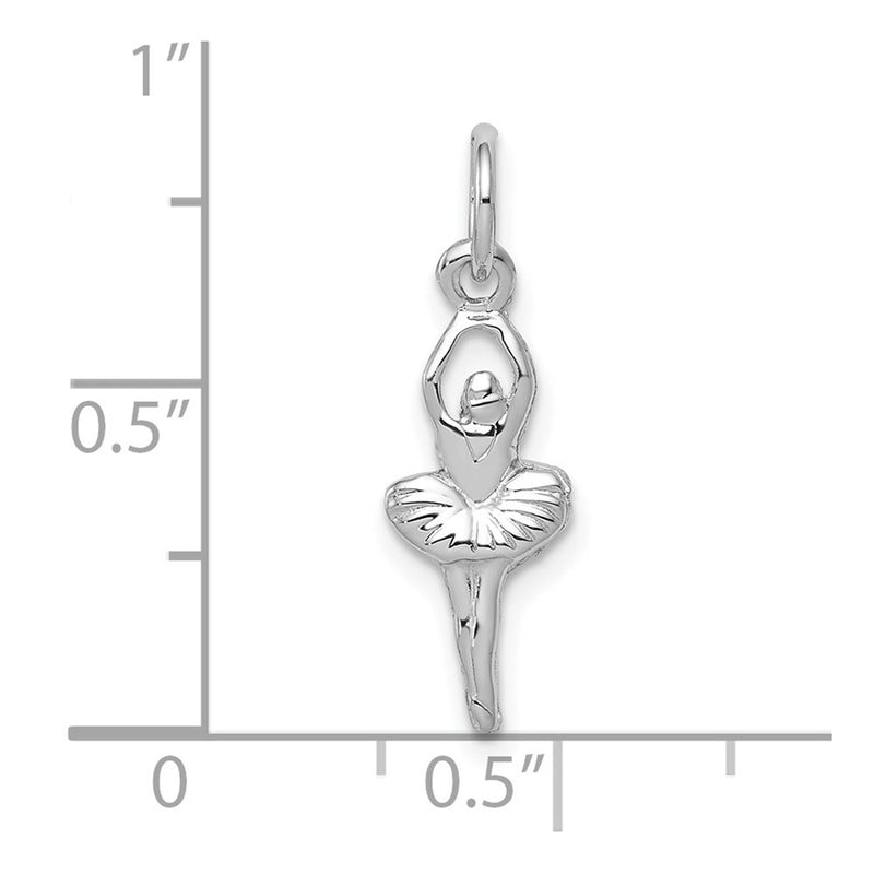 10K White Gold Ballerina Charm
