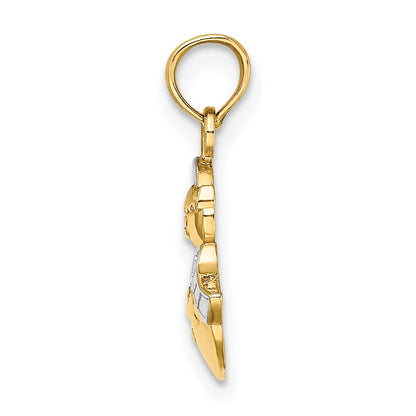 10K Yellow W/Rhodium 10K W/ Rhodium Snowman Pendant