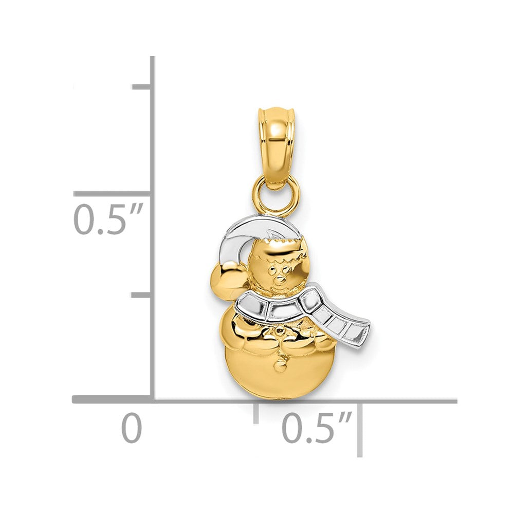 10K Yellow W/Rhodium 10K W/ Rhodium Snowman Pendant