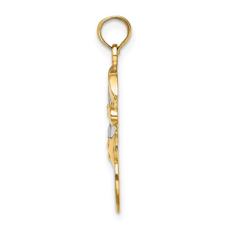 10K Yellow W/Rhodium 10K Snowman & Joy Pendant