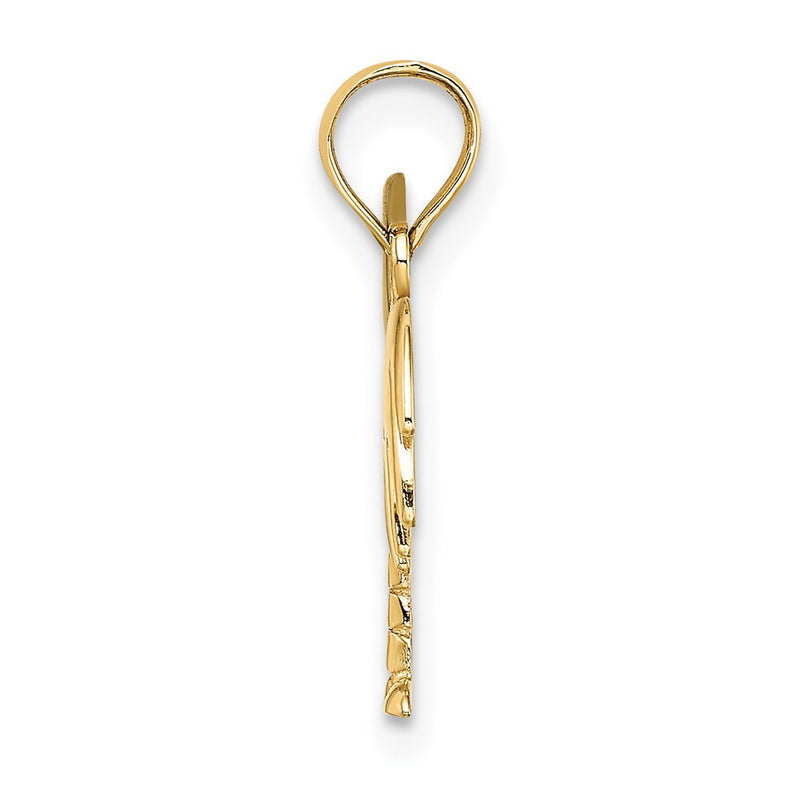 10K Yellow W/Rhodium 10K W/ Rhodium Charleston Palm Tree Charm