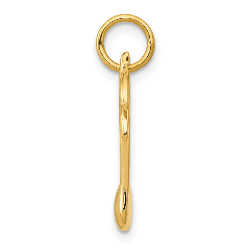 10K Yellow Gold Polished Flat-Backed Musical Note Charm