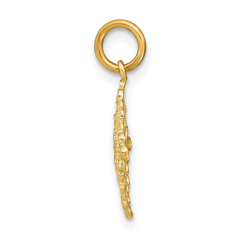10K Yellow W/Rhodium 10K And D/C Filigree Medallion Charm