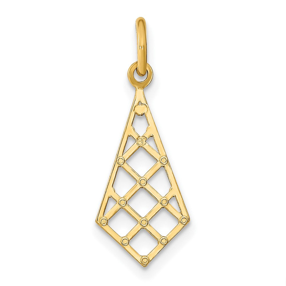 10K Yellow W/Rhodium 10K D/C Small Criss-Cross Charm