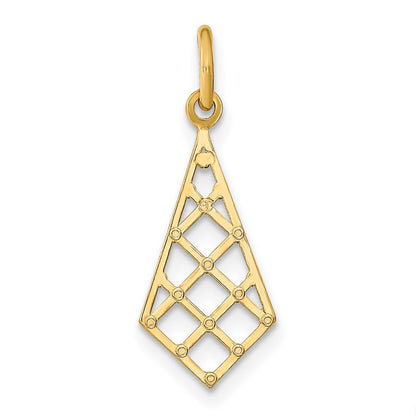 10K Yellow W/Rhodium 10K D/C Small Criss-Cross Charm