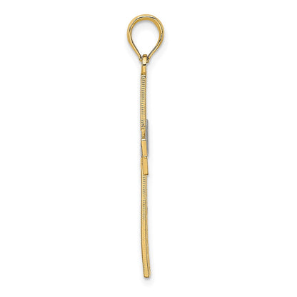 10K Yellow W/Rhodium 10K W/ Rhodium D/C And Cut-Out Cross Charm