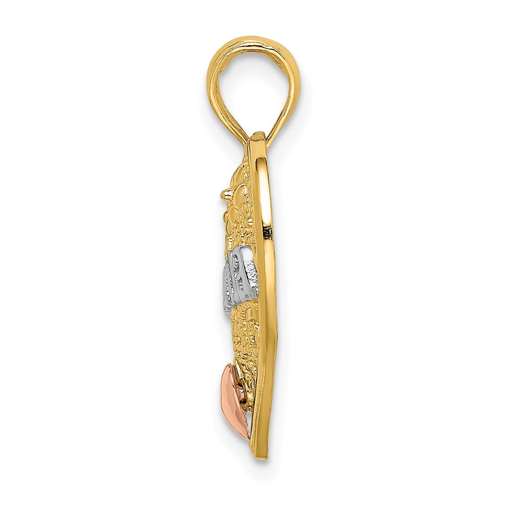 10K Two-Tone 10K W/White Rhodium Grandma Heart Charm