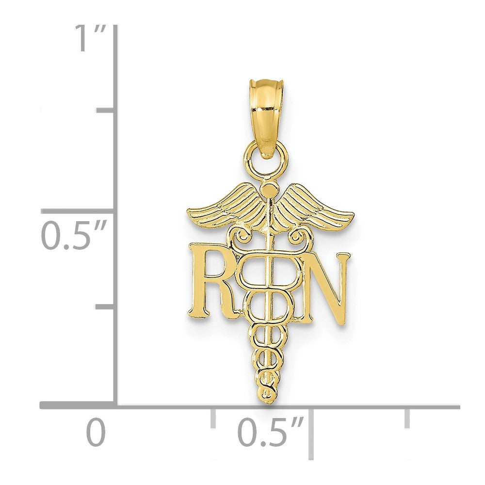 10K Yellow Gold 10K Rn Caduceus Pendant
