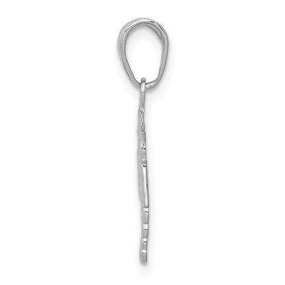 10K White Gold 10K Rn Caduceus Pendant