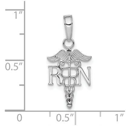 10K White Gold 10K Rn Caduceus Pendant