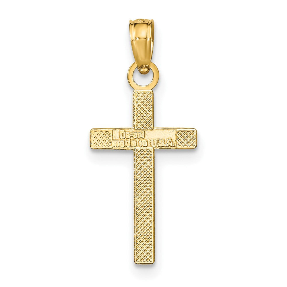 10K Yellow Gold Polished Cross Pendant