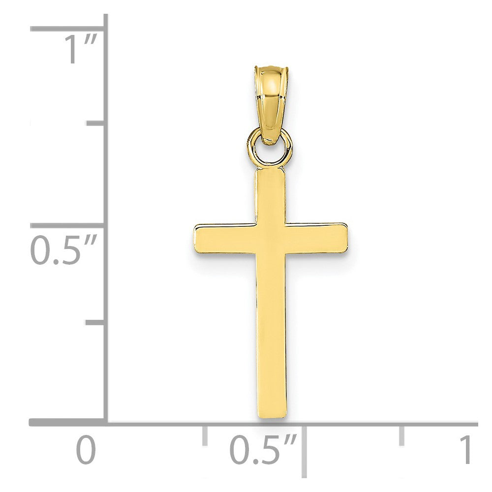 10K Yellow Gold Polished Cross Pendant