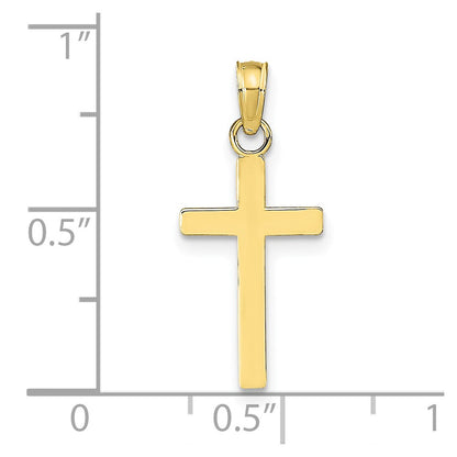 10K Yellow Gold Polished Cross Pendant