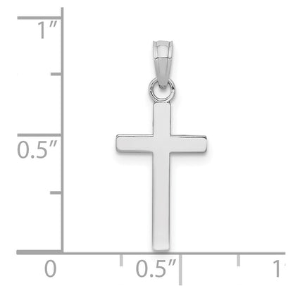 10K White Gold Polished Cross Pendant