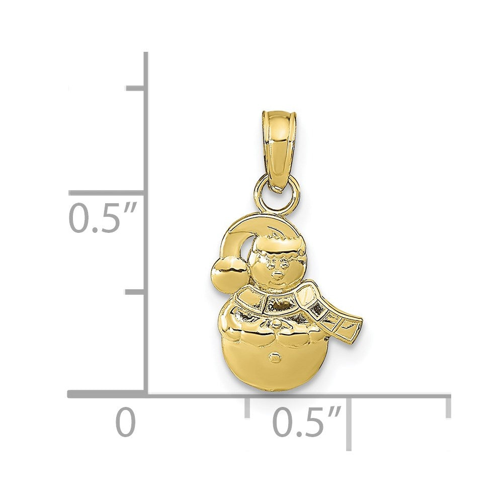 10K Yellow Gold Snowman Pendant