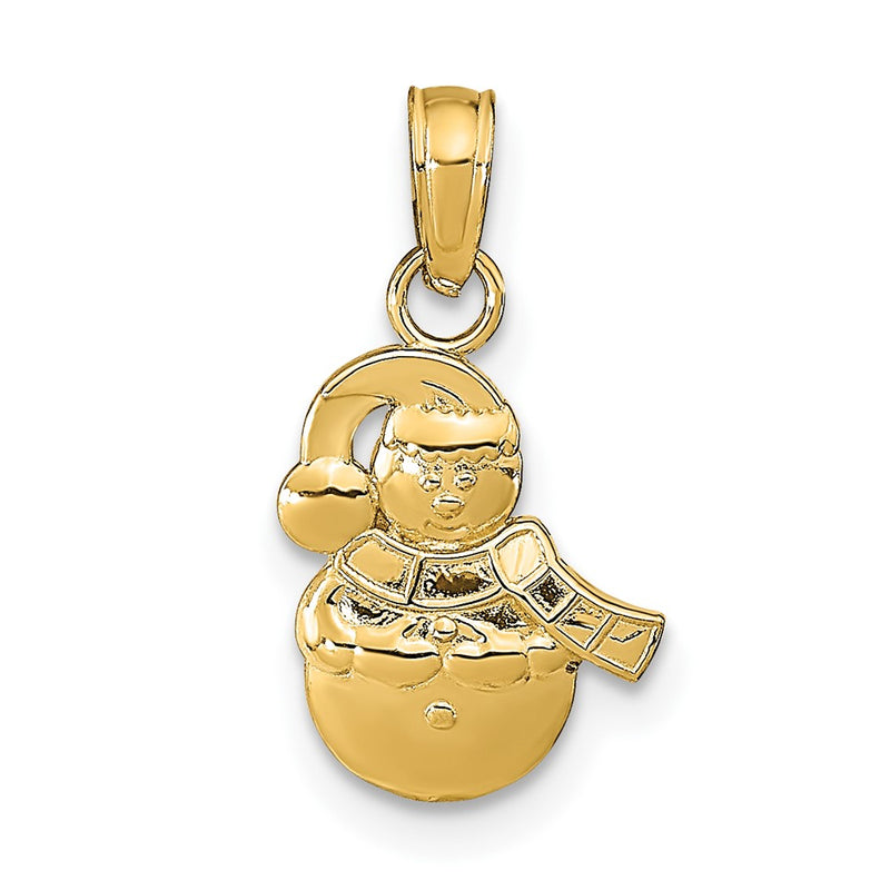 10K Yellow Gold Snowman Pendant