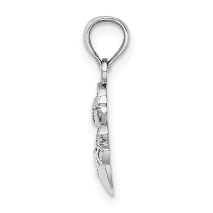 10K White Gold Snowman Pendant