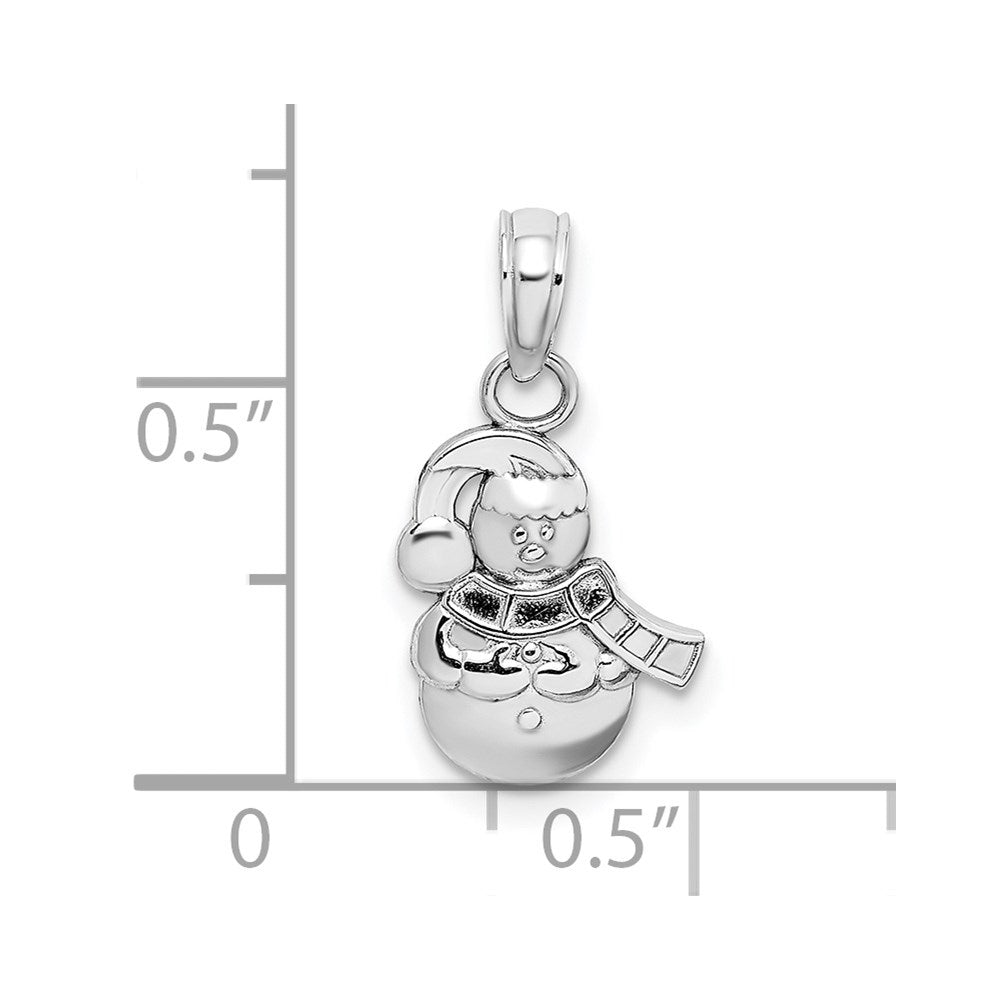 10K White Gold Snowman Pendant
