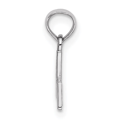 10K White Gold Polished #1 Mom Pendant