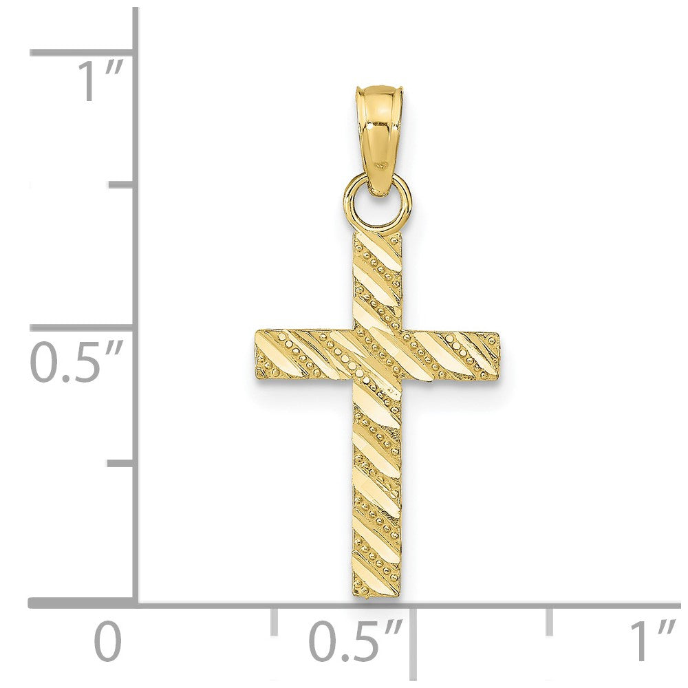10K Yellow Gold D/C Cross Pendant