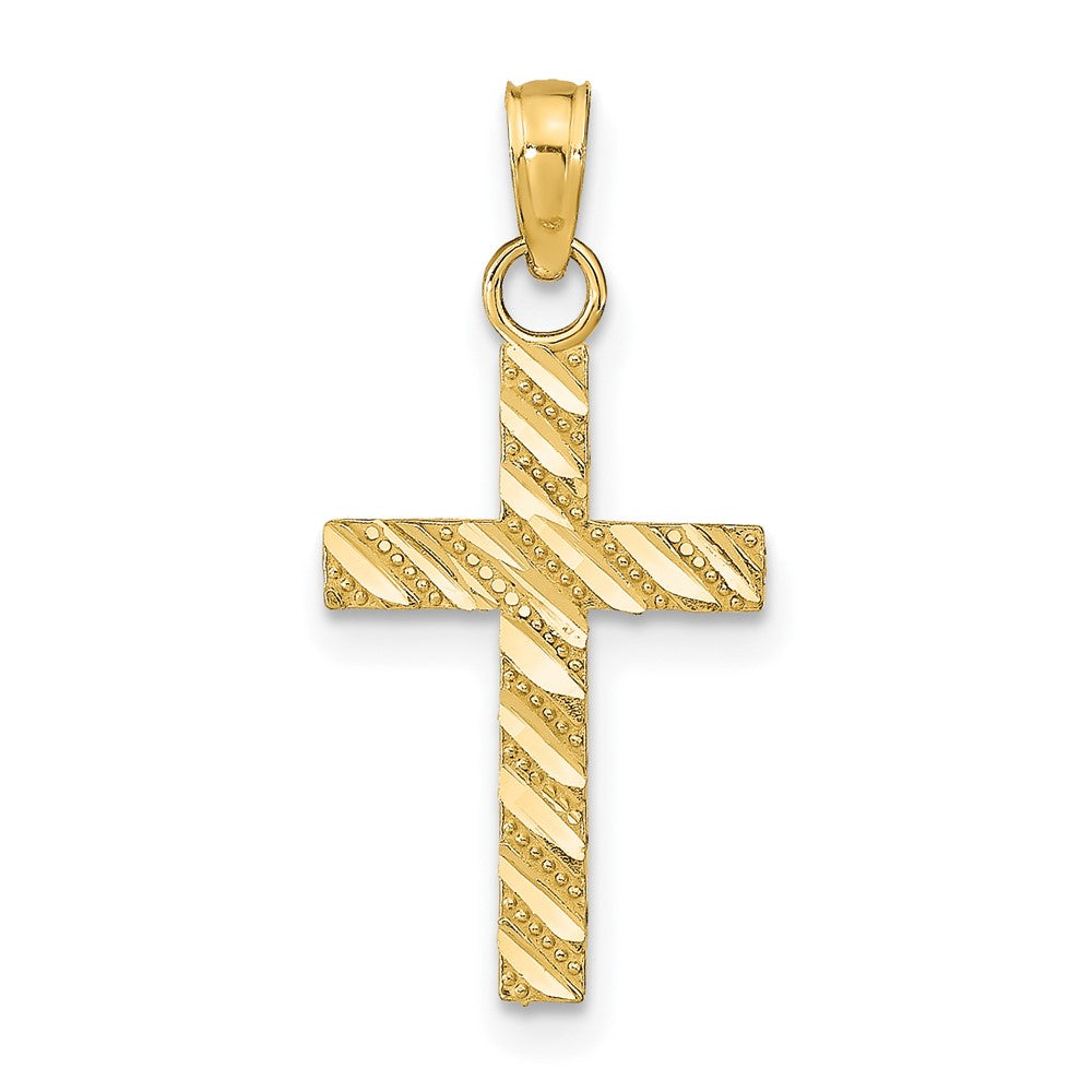 10K Yellow Gold D/C Cross Pendant