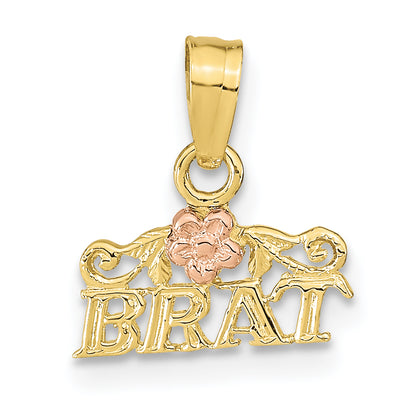 10K Two-Tone 10K Rose And Yellow Gold Brat Pendant