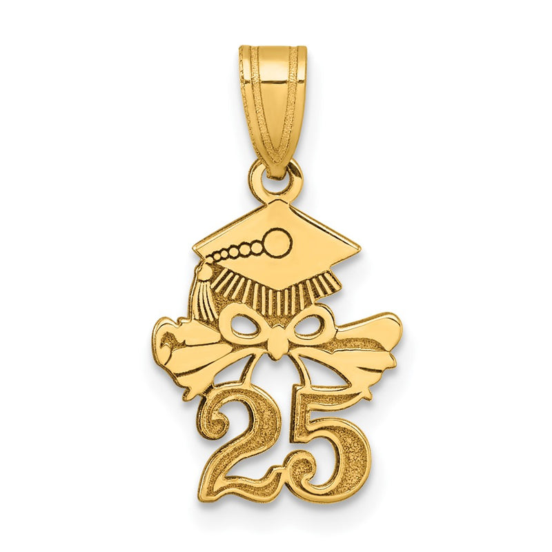 10K Yellow Gold 10K Graduation Cap And Diploma - 2025 Charm