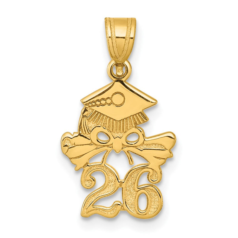 10K Yellow Gold 10K Graduation Cap And Diploma - 2026 Charm