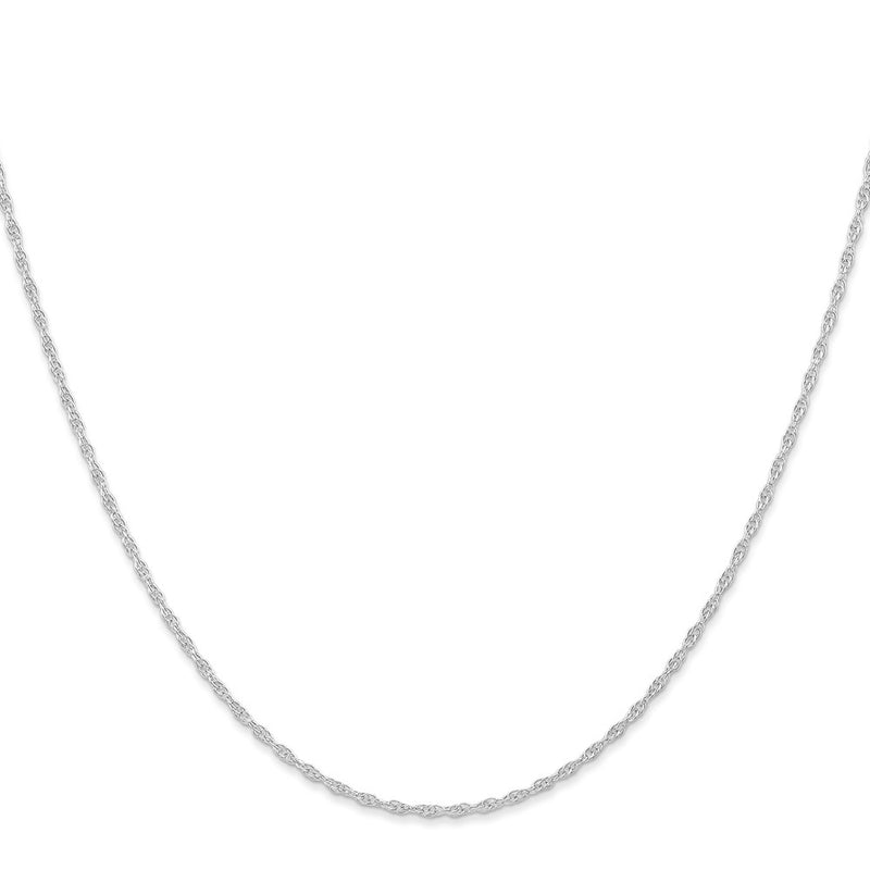 24 Inch 10K White Gold 10K 1.15mm Carded Cable Rope Chain Necklace