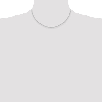 10K White Gold 10K 1.15mm Carded Cable Rope Chain