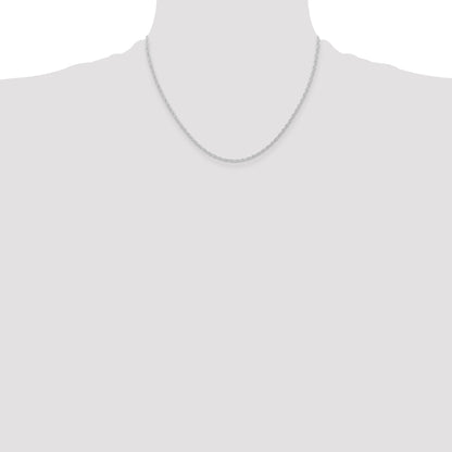 10K White Gold 10K 1.15mm Carded Cable Rope Chain