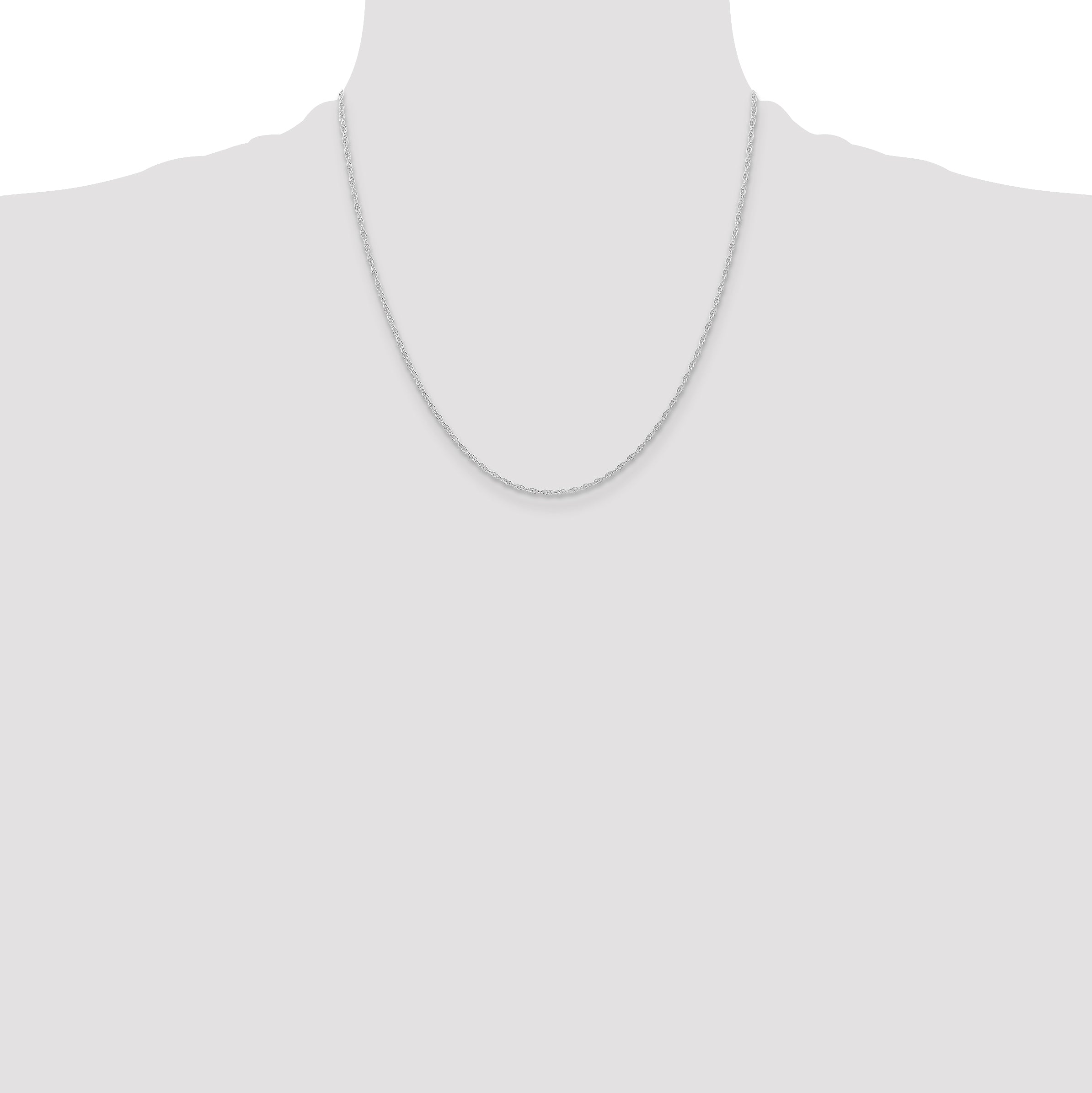 10K White Gold 10K 1.15mm Carded Cable Rope Chain