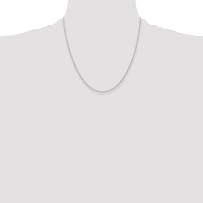 10K White Gold 10K 1.15mm Carded Cable Rope Chain