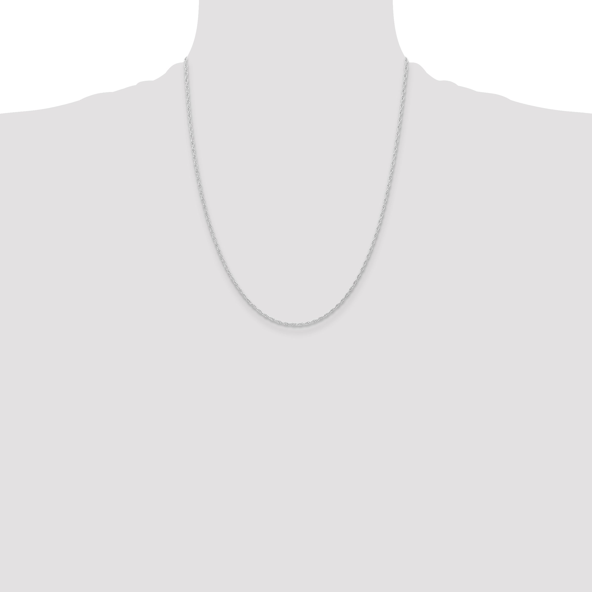 10K White Gold 10K 1.15mm Carded Cable Rope Chain
