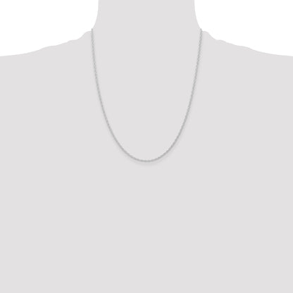 10K White Gold 10K 1.15mm Carded Cable Rope Chain