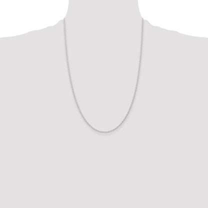 10K White Gold 10K 1.15mm Carded Cable Rope Chain