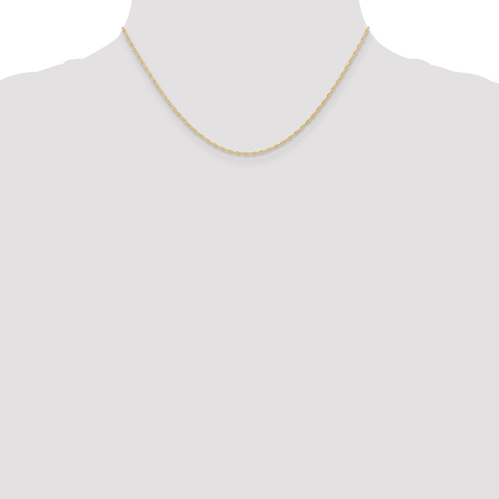 16 Inch 10K Yellow Gold 1.15mm Carded Cable Rope Chain Necklace