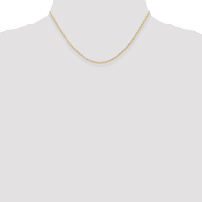 16 Inch 10K Yellow Gold 1.15mm Carded Cable Rope Chain Necklace